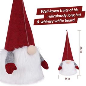 img 1 attached to 🎅 D-FantiX Gnome Christmas Tree Topper - 25 Inch Large Swedish Tomte Gnome Ornaments for Holiday Home Décor - Red Plush Scandinavian Christmas Decorations
