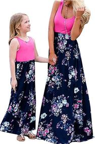 img 4 attached to 👗 Qin Orianna Sleeveless Bohemia Girls' Clothing: Perfect Matching Dresses