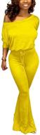 aro lora women's sensual one-shoulder 👗 slit-sleeve high-waist one-piece pant outfit wide-leg jumpsuit romper logo