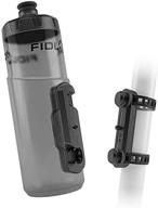 twist bottle 600 & uni base set - magnetic bike water bottle holder with attached bottle - cage free rack - clear logo