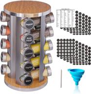 optimized spice rack set with 20 jars, kitchen spice tower organizer for countertop or cabinet - carousel storage includes 396 spice labels. logo