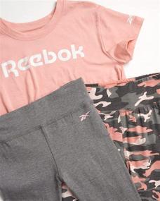 img 3 attached to 🏻 Одежда для девочек Reebok: хлопковая футболка и леггинсы для активного отдыха