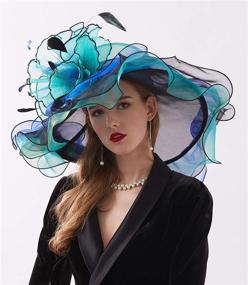 img 2 attached to 👒 ORIDOOR Organza Fascinator Kentucky E1 Black - Elegant Women's Special Occasion Accessories