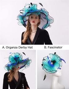 img 3 attached to 👒 ORIDOOR Organza Fascinator Kentucky E1 Black - Elegant Women's Special Occasion Accessories