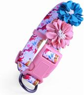 🐶 cute girl dog collars: osonm adjustable collar with removable charm flower and design pattern for puppy small medium large dogs logo