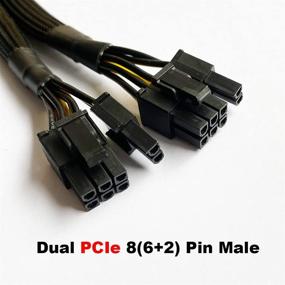 img 2 attached to Бесконечный адаптер питания PCI Express для двух видеокарт с разъемами 8-6 пинов (женский 8-пиновый разъем на два мужских 8-пиновых разъема) – кабель длиной 9 дюймов (1 упаковка)