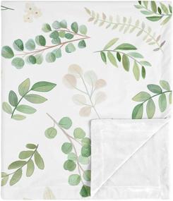 img 4 attached to 🌿 Sweet Jojo Designs Green White Floral Leaf Baby Girl Receiving Security Swaddle Blanket – Soft Minky for Newborn or Toddler Nursery, Car Seat, Stroller – Boho Watercolor Botanical Woodland Tropical Garden
