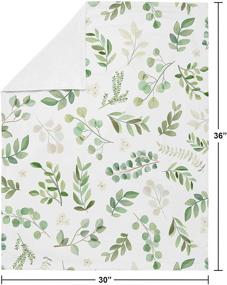 img 1 attached to 🌿 Sweet Jojo Designs Green White Floral Leaf Baby Girl Receiving Security Swaddle Blanket – Soft Minky for Newborn or Toddler Nursery, Car Seat, Stroller – Boho Watercolor Botanical Woodland Tropical Garden