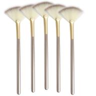 💆 slim soft facial fan brush – versatile makeup & cosmetic tool for glycolic peel masques, chemical peel application – pack of 5 logo