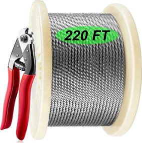 img 4 attached to 🔗 Premium T316 Stainless Steel Aircraft Wire Rope- 220 Feet, 1780 lb Breaking Strength- Ideal for Cable Railing, Stair Railing, DIY Balustrade- Marine Grade, Complete with Cutter and Deck Railing Wire