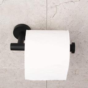 img 3 attached to Sleek and Sturdy Wall-Mounted Toilet Paper Holder in Matte Black - GERZ Bathroom Tissue Roll Holder from SUS 304 Stainless Steel