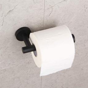 img 2 attached to Sleek and Sturdy Wall-Mounted Toilet Paper Holder in Matte Black - GERZ Bathroom Tissue Roll Holder from SUS 304 Stainless Steel