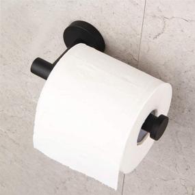 img 1 attached to Sleek and Sturdy Wall-Mounted Toilet Paper Holder in Matte Black - GERZ Bathroom Tissue Roll Holder from SUS 304 Stainless Steel