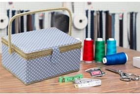 img 3 attached to 🧵 Organize and Store with the D&D Sewing Basket and Kit: Blue, Large Storage Solution for Sewing Supplies and Tools