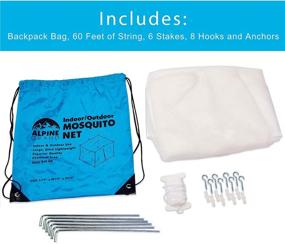 img 2 attached to Alpine Grand Premium Double Bed & Crib Mosquito Net - Full Hanging Kit with Extended Strings, 8 Hooks & Free Carry Bag - Ideal for Camping, Hammocks & Outdoor Use