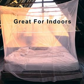 img 1 attached to Alpine Grand Premium Double Bed & Crib Mosquito Net - Full Hanging Kit with Extended Strings, 8 Hooks & Free Carry Bag - Ideal for Camping, Hammocks & Outdoor Use