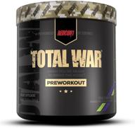 🔥 redcon1 total war preworkout powder - sour gummy flavor: boost energy, increase endurance, focus with beta-alanine, 350mg caffeine, citrulline malate, nitric oxide booster - keto friendly logo