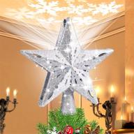 🎄 bgsparavdi christmas tree topper with led rotating snowflake projector lights - xmas star ornament for indoor & outdoor christmas tree decorations logo