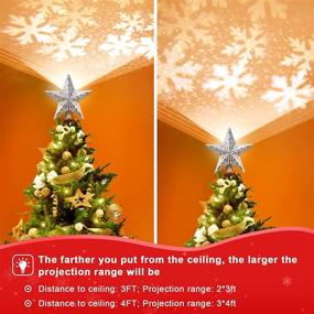 img 1 attached to 🎄 BgsparAvDi Christmas Tree Topper with LED Rotating Snowflake Projector Lights - Xmas Star Ornament for Indoor & Outdoor Christmas Tree Decorations