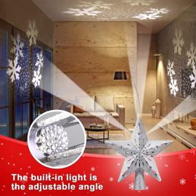 img 2 attached to 🎄 BgsparAvDi Christmas Tree Topper with LED Rotating Snowflake Projector Lights - Xmas Star Ornament for Indoor & Outdoor Christmas Tree Decorations