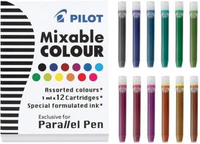 img 2 attached to 🖋️ Pilot Parallel Pen 2-Color Calligraphy Set: Black & Assorted Colors, 2.4 mm Nib