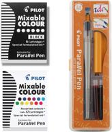 🖋️ pilot parallel pen 2-color calligraphy set: black & assorted colors, 2.4 mm nib logo