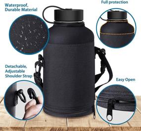 img 2 attached to 🍶 BUZIO 32oz, 40oz, 64oz, 87oz Insulated Water Bottle with Straw Lid and Flex Cap - Modern Double Vacuum Stainless Steel Water Flask, Long-lasting Cold (48 Hrs) & Hot (24 Hrs) Thermo Canteen Mug, BPA-Free