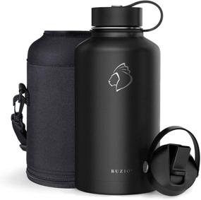 img 4 attached to 🍶 BUZIO 32oz, 40oz, 64oz, 87oz Insulated Water Bottle with Straw Lid and Flex Cap - Modern Double Vacuum Stainless Steel Water Flask, Long-lasting Cold (48 Hrs) & Hot (24 Hrs) Thermo Canteen Mug, BPA-Free