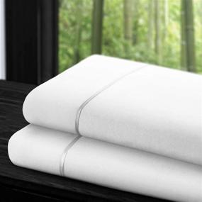 img 1 attached to 🏠 Zen Home Luxury Flat Sheet (2-Pack) - 1500 Series Brushed Microfiber with Bamboo Blend Treatment - Eco-Friendly, Wrinkle Resistant - King Size, White
