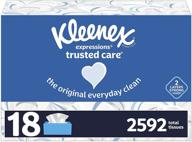 🧻 бумажные салфетки для лица kleenex expressions trusted care - 18 плоских коробок, по 144 салфетки в коробке (2592 салфеток в общей сложности) логотип