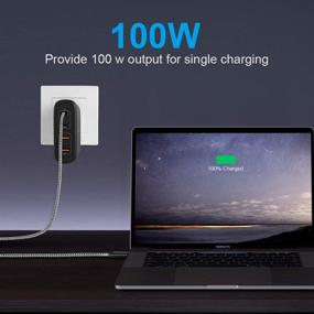 img 3 attached to USB C Charger PowerLot 100W 4-Port GaN USB C Fast Charger PD Wall Charger for MacBook Pro/Air, iPad Pro, iPhone 11/Pro/Max, Galaxy S9 S10, USB C Laptops, and More - Black