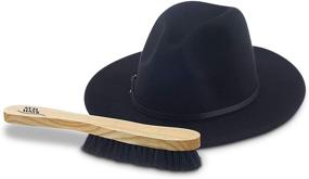 img 2 attached to 🎩 Premium Black Atzi Hats Fedora Hat Brush - 100% Horse Hair Wood Duster for Lint Removal and Maintenance of Felt Hats