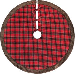 img 3 attached to Ivenf Christmas Tree Skirt: 48 Inches Large Plaid with Faux Fur Edge - Rustic Holiday Decorations for Xmas Tree