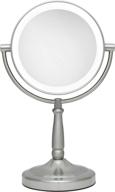 zadro cordless vanity makeup mirror with led lighting, dual-sided 5x/1x magnification, satin nickel finish, 7 inch (ledv45) logo