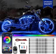 🏍️ улучшенный led-комплект светильников shinight для мотоцикла на 10 штук - многоцветные водонепроницаемые полосчатые светильники с управлением через приложение, радиоканалом, синхронизацией с музыкой и режимами сцены - rgb светодиодные лампы для мотоциклов логотип