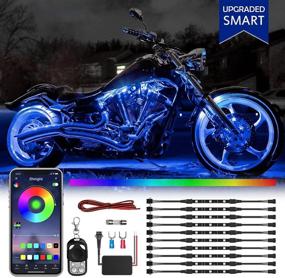 img 4 attached to 🏍️ Улучшенный LED-комплект светильников SHINIGHT для мотоцикла на 10 штук - Многоцветные водонепроницаемые полосчатые светильники с управлением через приложение, радиоканалом, синхронизацией с музыкой и режимами сцены - RGB светодиодные лампы для мотоциклов