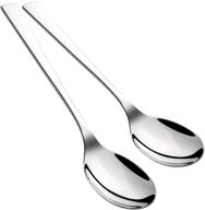 🍴 keawell premium 18/10 stainless steel serving spoon set - large tabletop flatware utensils for buffet, banquet, and serving tables - pack of 2, mirror-polished - buffet serving utensil set logo