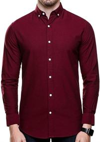 img 3 attached to 👔 Men's Regular Fit Oxford Casual Button-Up Shirt