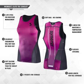 img 2 attached to Elite Tri Tank Top Singlet for Women - Synergy Performance Wear