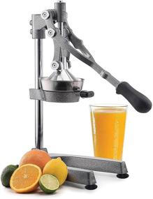 img 4 attached to 🍊 Vollum Manual Fruit Juicer - Commercial Grade Citrus Squeezer for Home use - Stainless Steel & Cast Iron - Non-skid Base - 18.5 Inch