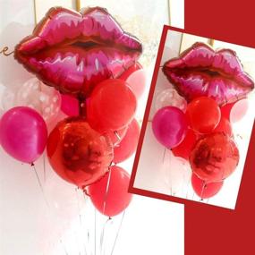 img 2 attached to Enhance Romance with Wowagoga Kiss Lips Foil Balloons - Perfect Valentine's Day, Wedding, or Engagement Decoration (Set of 2, 30x29 Inch)