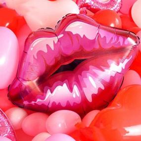 img 3 attached to Enhance Romance with Wowagoga Kiss Lips Foil Balloons - Perfect Valentine's Day, Wedding, or Engagement Decoration (Set of 2, 30x29 Inch)