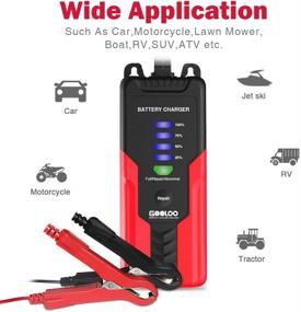 img 2 attached to 🔋 GOOLOO 2amp Smart Battery Charger - Optimized for Cars, Motorcycles, Boats, Trucks, SUVs | Automatic Maintainer, 12V Chargers, Trickle Charger, Battery Desulfator with Advanced Protection