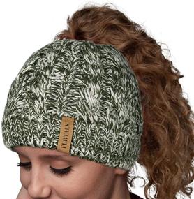 img 4 attached to 🎩 FURTALK Ponytail Beanies: Stay Stylish with a Messy Bun Winter Hat!