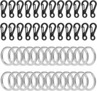 🔑 lystaii 24pcs mini sf alloy carabiner clip with 24pcs key rings spring snap hook логотип