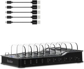 img 4 attached to Kavalan 10 Port USB Charging Station Dock & Organizer: Multi-Device Charger Hub with Smart Rapid Charging Technology