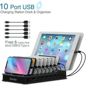 img 3 attached to Kavalan 10 Port USB Charging Station Dock & Organizer: Multi-Device Charger Hub with Smart Rapid Charging Technology