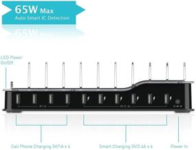 img 1 attached to Kavalan 10 Port USB Charging Station Dock & Organizer: Multi-Device Charger Hub with Smart Rapid Charging Technology