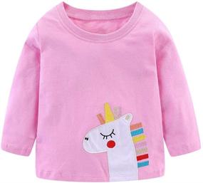 img 4 attached to 🦄 Adorable Mud Kingdom Toddler Cartoon Unicorn Girls' Clothing: Tops, Tees & Blouses