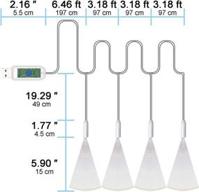 img 2 attached to 🎆 Lwind USB 4-Light Firework Lights: Waterproof Dimmable Fairy Lights for Parties, Christmas Indoor and Outdoor Decoration